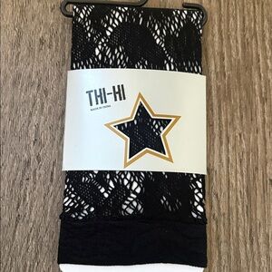 Vintage 90s Y2K Old Hot Topic Thigh High Floral Lace ThiHi Stockings Mall Goth